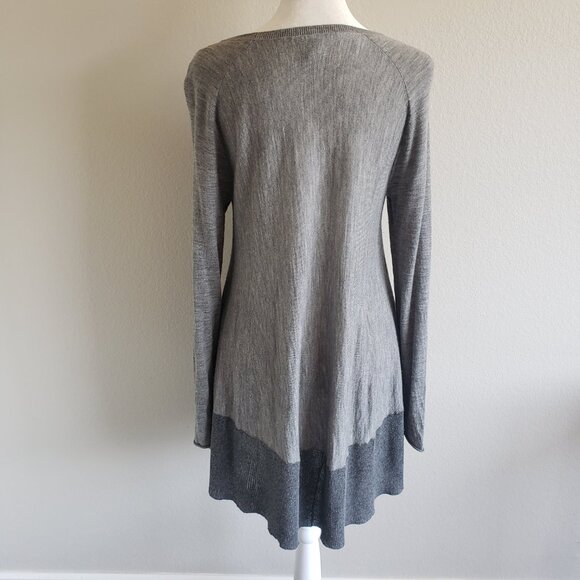 Eileen Fisher Long Lightweight Sweater Gray Long Sleeve Soft Merino Wool Size XS - Picture 5 of 7